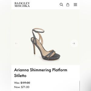 Badgley Mischka Gray Platform Stiletto size 8 1/2